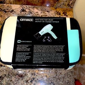 Amika Mini Travel Hair Dryer with accessories